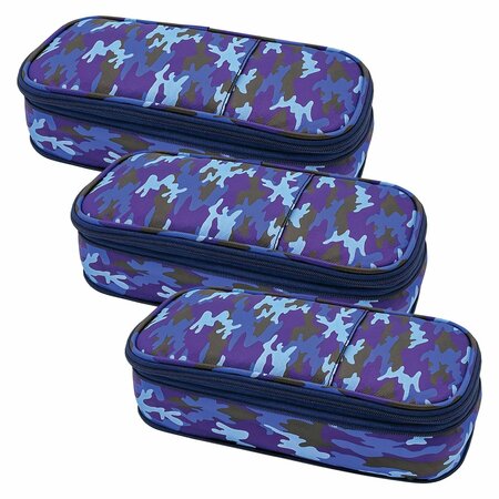 TEACHER CREATED RESOURCES Blue Camo Pencil Case, 3PK TCR6126